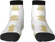 [JBYJBX] Gold Pineapple Background Print Adult Socks Womens Mens Workout Thermal Cozy All-Season Gift Holiday Articles Use