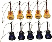 Christmas Mini Acoustic Guitar 10pcs Miniature Guitar Models Decorative Mini Instruments for Xmas Tree and Party Decorations