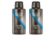 2x Guess Night Mens Designer Fragrance Cologne 150ml Deodorant Body Spray