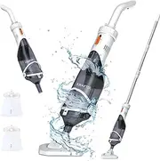 Pool Vacuum for Above & In-ground Pool with a Telescopic Pole, Handheld Pool Vacuum Pool Keeper K1, Cordless Rechargeable Pool Vacuums Cleaner for Hot Tubs, Spas, Fast Deep Cleaning, 60 Mins Runtime