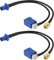 SING F LTD 2 PCS 6-Inch Fakra C Male to SMA Male Adapter Cable with Fakra C Female to SMA Male Coaxial Cable, RG174 Universal Wire for GPS, FM/AM, Automotive and Wireless Applications