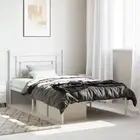 Metal Bed Frame with Headboard-White King Single