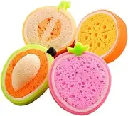 Alipis 4pcs Bath Sponge Scrubber Dead Skin Remover Shower Exfoliating Sponges for Cleaning Kids Bath Ball Fruits Bath Sponge Sitting Bath Sponges Child Toy Mesh