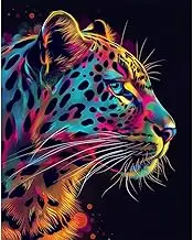 Natuyalo Colorful Cheetah Paint by Numbers Kit for Adults - Animal Paint by Number on Canvas Without Frame, DIY Acrylic Painting for Ideal Gift Home Wall Decor (16x20 Inch)