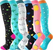 cerpite Compression Socks for Women & Men Circulation 6 Pairs Compression Socks 20-30 mmhg Best for Running,Nurse,Travel