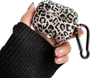 Beownest Case for Airpods Pro 2nd/1st Generation, Cute Leopard Print Aesthetic Silicone Shockproof Keychain Girls Women Case Cover for Airpods Pro/Pro 2 - Black Brown