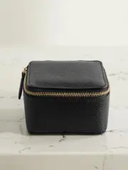 [Smythson] Smythson - Panama Textured-leather Trinket Case - Black - One size One size Black