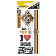 Wests Tigers NRL Temporary TATTOO Sheet