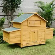 Extra Large Wooden Chicken Coop Rabbit Hutch Hatch Box Twin Nesting Box