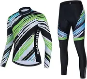 [GRTE] Men's Cycling Jersey Set, Long Sleeve, and Bib Cycling Trousers with 3D Seat Pad