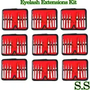 10 Kits Eyelash Tools: Eyelash Extensions Jeweler Style Tweezers Kit 8 Pieces