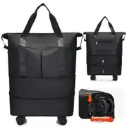 Black Large Capacity Travel Bag Waterproof Expandable Universal Wheels 3 Pockets Free Password Lock Dry & Wet Separation
