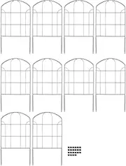 Decorative Garden Fence Arched Fence Border Iron Metal Wire Fence Panel Dog Rabbits Ground Stakes Fence Iron Wire Border Folding Patio Fences Flower Bed Fencing for Flower Bed