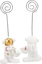 LIFKICH 2pcs Multi Function Memo Card Clip Vintage Astronaut Photo Holder Table Number and Picture Display Stand for Weddings and Parties