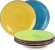[Elama] Sebastian 6 Piece Stoneware Dinner Plate Set in Assorted Colors