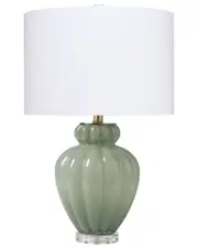 Jamie Young Agnes Blown Glass Table Lamp with Linen Shade