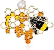 [Generic] Lovely Crystal Honey Bee Brooch Pins for Women, Cute Animal Broach Pin Corsages Scarf Clips