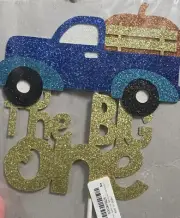 The big ONE Pumpkin In Truck Cake Topper