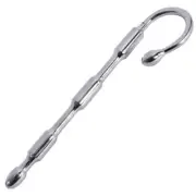 Candy Cane with a Stay Put Hook Stick Male Urethral Sounding Plug 4.5" PenisPlug