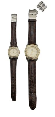Sector 550 Match Set Of 2 Watches Beige Dial Leather Strap