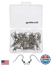 Shapenty Surgical Stainless Steel Ball Coil Fish Earring Hooks Clasp Hypo-all