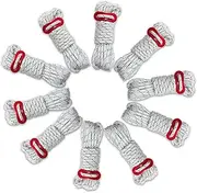 LEOCFY 10 Pack 4mm Outdoor Guy Lines Tent Cords Reflective Canopy Wind Rope Lightweight Camping Rope with Aluminum Guylines Adjuster for Tent Tarp, Canopy Shelter, Camping, Hiking, Backpacking White