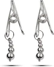 Nipple Clamps Clip With Small Balls Adjustable Metal Nipple Clamps Non-Piercing On Nipple Rings Metal Nipple Toy For Famale