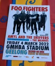 FOO FIGHTERS 2022 GEELONG - Laminated Australian Tour Poster X OFFICIAL & NEW