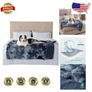 Calming Waterproof Large Dog Blanket - Reversible Sherpa & Faux Fur Design