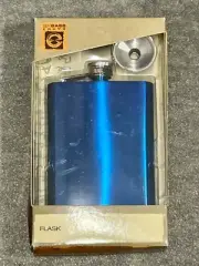GH Bass Earth 8 oz. Flask Blue Stainless Steel Funnel Included
