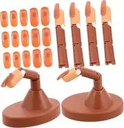 SAFIGLE Realistic Manicure Finger Model Nail Art Practice Tool Adjustable Prosthetic Hand for Beginners Professionals