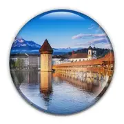 Lucerne Switzerland Paperweight in Gift Box, 3 Inch Crystal Dome, Perfect for