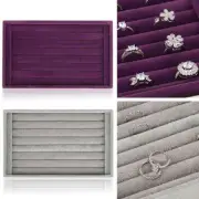 Velvet Ring Holder Organizer Box ,Jewelry Ring Display Case, Earring Necklace