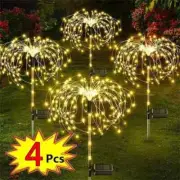 1/2/4Pcs Solar LED Firework Fairy Light Outdoor Garden Decoration Lawn Pathway