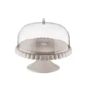 Guzzini Tiffany 30cm Plastic Small Cake Stand Display Storage w/Dome Cover Taupe