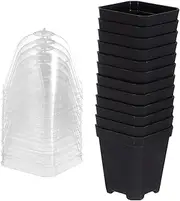 FONDOTIN 12Sets Thickened Flower Nursery Pots with Covers Durable Planting Pots for Seedlings for Indoor and Outdoor Gardening Easy to Clean and Replanting