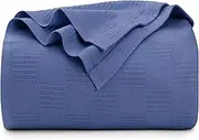 Utopia Bedding 100% Cotton Blanket (King Size - 90x108 Inches) 350GSM Lightweight Thermal Blanket, Soft Breathable Blanket for All Seasons (Wedgewood)
