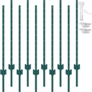 Heavy Duty 4-Foot Metal Fence Posts with UV Protection - 10 Pack