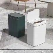 Smart Sensor Trash Can for Bathroom Toilet(15L battery green gold lines)