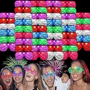 Led Party Glasses Light Up Flashing Glasses Glow in the Dark Kids Shutter Shades Glasses Flashing Sunglasses for Adults Rave Party Set