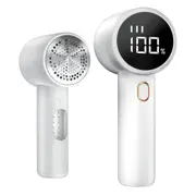 Lint Pill Remover Battery Operated Fabric Shaver Digital Display-White