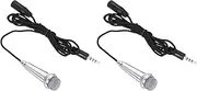 uxcell 2Pcs Mini Microphone Tiny Microphone Portable Microphone Mini Mic for Singing Voice Recording Video for Phone Computer Notebook Silver Gray