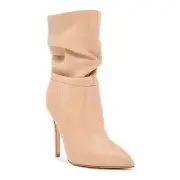 Nine West Women's Jenn Dress Booties Light pink beige Natural Leather shoes 8M