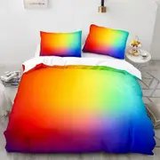 v2770 Bed Sheets Rainbow LGBT 3 Duvet Cover Set Doona Cover Bedspread Bed Linen Pillowcase Bed Sheets IU2770