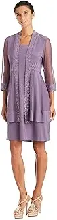 [R&M Richards] Women's Sequin Trim Jacket Dress