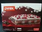 NEW Pyrex Limited Edition 2 pc Serveware Set Casserole Snowflake Basket Sealed