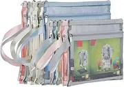 10 Pack Colored Double-Layer Mesh Zipper Pouch Bags, Nylon Building Block Sets Toy Storage & Organization, Breathable See Through (5Pcs A4+5Pcs A5) Pouch with Handle for School Office Games