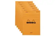 6x Rhodia No13 Top Stapled A6 Notepad Office Stationery Note Pad Ruled Orange