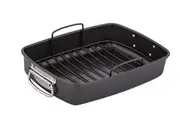 MasterPro Non Stick Large Deep Roasting Pan with Rack Baking Cooking Dish