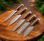 Custom Made HAND FORGED DAMASCUS STEEL CHEF KNIFE Set Kitchen Knives EDC 26